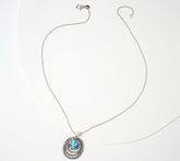 Or Paz Sterling Silver Oval Sky  Blue Topaz Pendant Necklace, 18"